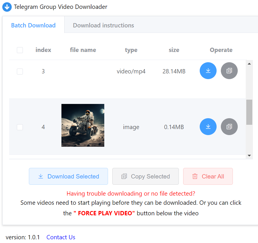select multiple videos and images